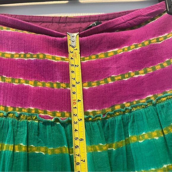 Ralph Lauren Red and Blue Tiered A-Line Maxi Skirt - Picture 7 of 8